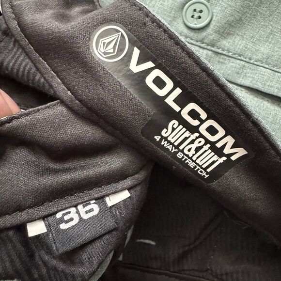 Volcom Surf & Turf Hybrid Shorts Mens 38 Green 4-Way Stretch Boardwalk Golf - Picture 3 of 8